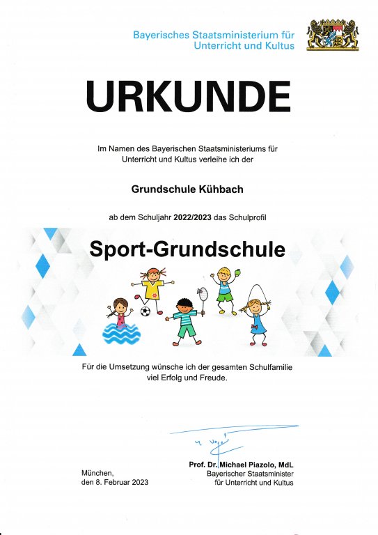 Urkunde Profil Sport-Grundschule